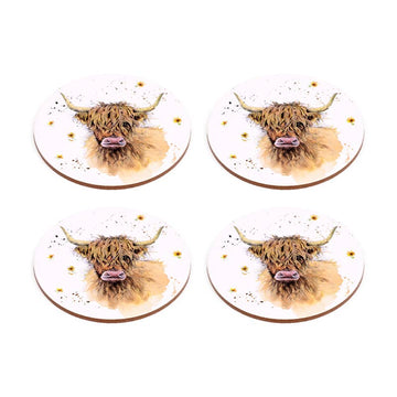 Puckator Ltd Puckator Ltd - Jan Pashley Highland Coo Set of 4 Cork Coasters